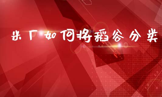 米厂如何将稻谷分类_https://m.fansifence.com_贵金属行情_第1张