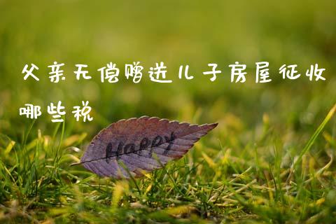 父亲无偿赠送儿子房屋征收哪些税_https://m.fansifence.com_公募基金_第1张