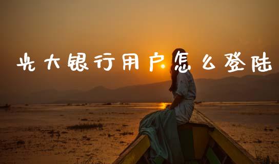光大银行用户怎么登陆_https://m.fansifence.com_个股行情_第1张