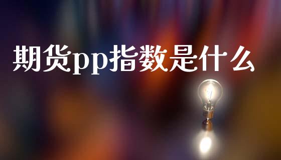 期货pp指数是什么_https://m.fansifence.com_消费金融_第1张