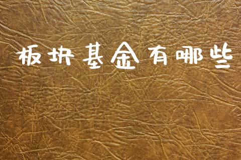 板块基金有哪些_https://m.fansifence.com_消费金融_第1张