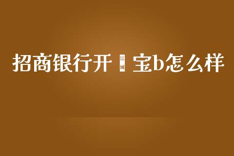 招商银行开鑫宝b怎么样_https://m.fansifence.com_个股行情_第1张