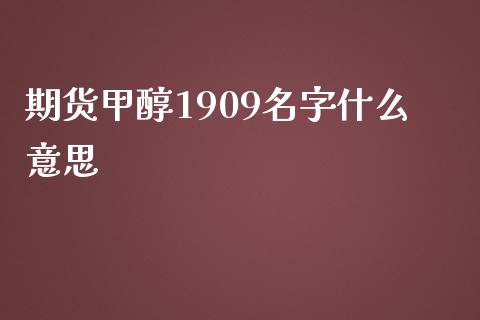 期货甲醇1909名字什么意思_https://m.fansifence.com_个股行情_第1张