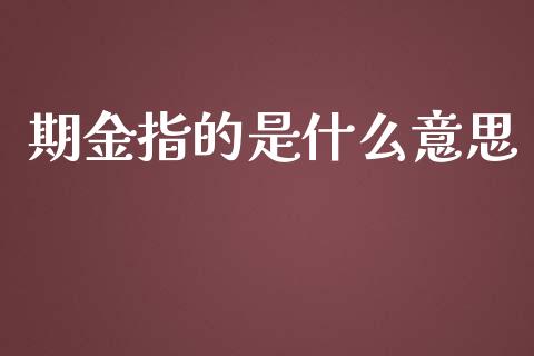 期金指的是什么意思_https://m.fansifence.com_公募基金_第1张