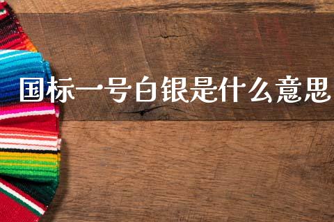 国标一号白银是什么意思_https://m.fansifence.com_消费金融_第1张