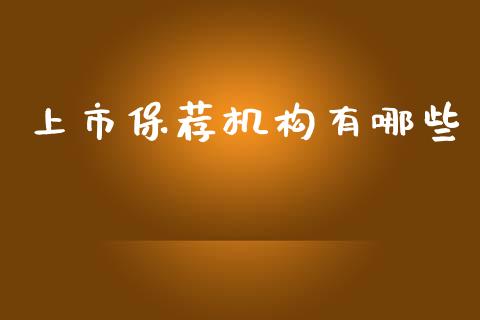 上市保荐机构有哪些_https://m.fansifence.com_贵金属行情_第1张