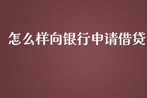 怎么样向银行申请借贷_https://m.fansifence.com_个股行情_第1张