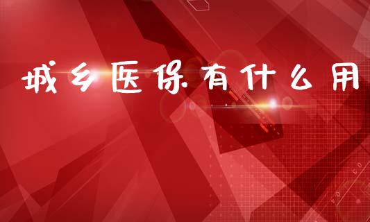 城乡医保有什么用_https://m.fansifence.com_消费金融_第1张