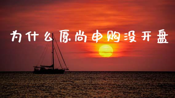 为什么原尚申购没开盘_https://m.fansifence.com_贵金属行情_第1张