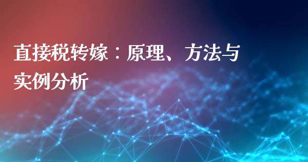直接税转嫁：原理、方法与实例分析_https://m.fansifence.com_公募基金_第1张