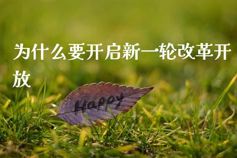 为什么要开启新一轮改革开放_https://m.fansifence.com_公募基金_第1张