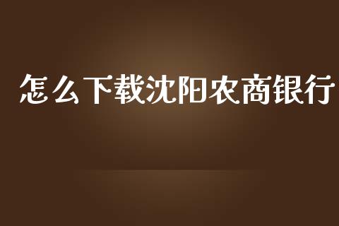 怎么下载沈阳农商银行_https://m.fansifence.com_个股行情_第1张