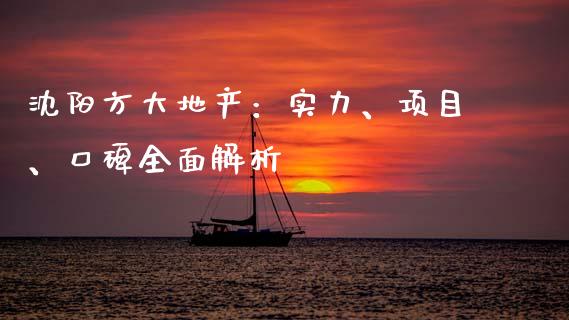 沈阳方大地产：实力、项目、口碑全面解析_https://m.fansifence.com_公募基金_第1张