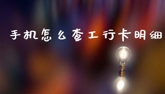 手机怎么查工行卡明细_https://m.fansifence.com_公募基金_第1张