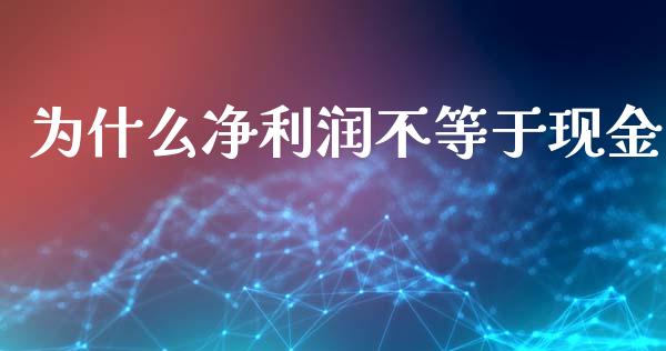 为什么净利润不等于现金_https://m.fansifence.com_贵金属行情_第1张