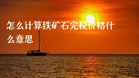 怎么计算铁矿石完税价格什么意思_https://m.fansifence.com_个股行情_第1张