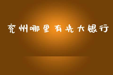 兖州哪里有光大银行_https://m.fansifence.com_个股行情_第1张