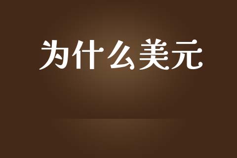为什么美元_https://m.fansifence.com_公募基金_第1张