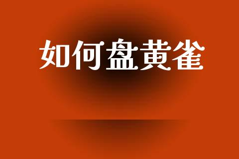 如何盘黄雀_https://m.fansifence.com_消费金融_第1张