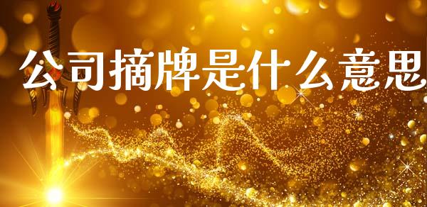 公司摘牌是什么意思_https://m.fansifence.com_消费金融_第1张
