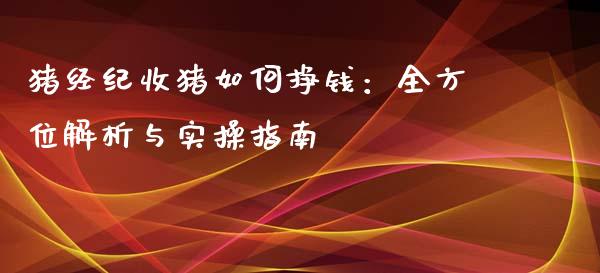 猪经纪收猪如何挣钱：全方位解析与实操指南_https://m.fansifence.com_消费金融_第1张