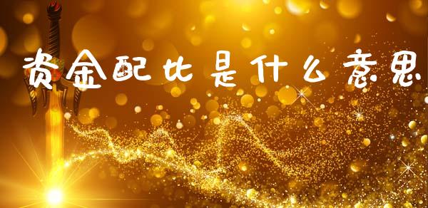 资金配比是什么意思_https://m.fansifence.com_公募基金_第1张
