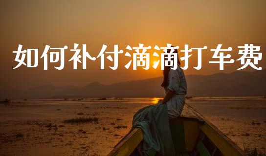 如何补付滴滴打车费_https://m.fansifence.com_贵金属行情_第1张