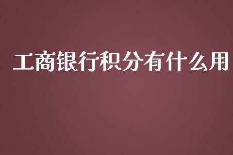 工商银行积分有什么用_https://m.fansifence.com_个股行情_第1张