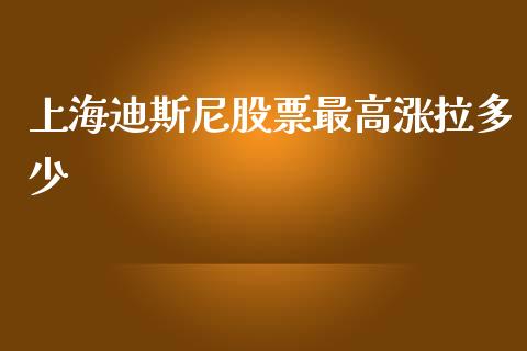 上海迪斯尼股票最高涨拉多少_https://m.fansifence.com_消费金融_第1张