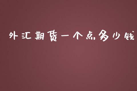 外汇期货一个点多少钱_https://m.fansifence.com_个股行情_第1张