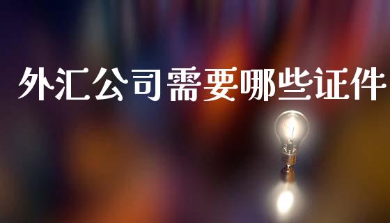 外汇公司需要哪些证件_https://m.fansifence.com_个股行情_第1张