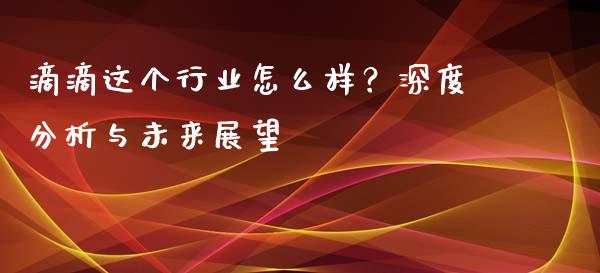 滴滴这个行业怎么样？深度分析与未来展望_https://m.fansifence.com_贵金属行情_第1张