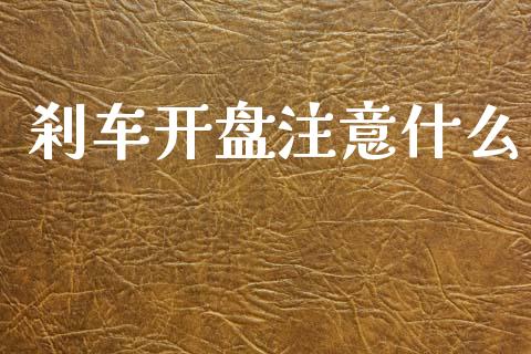 刹车开盘注意什么_https://m.fansifence.com_贵金属行情_第1张