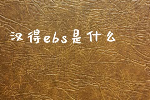 汉得ebs是什么_https://m.fansifence.com_个股行情_第1张