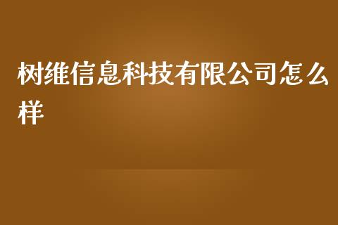 树维信息科技有限公司怎么样_https://m.fansifence.com_消费金融_第1张