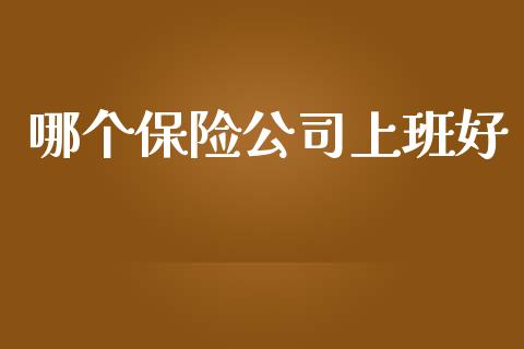 哪个保险公司上班好_https://m.fansifence.com_个股行情_第1张
