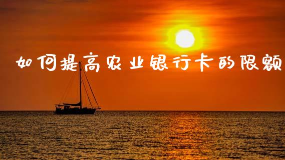 如何提高农业银行卡的限额_https://m.fansifence.com_公募基金_第1张