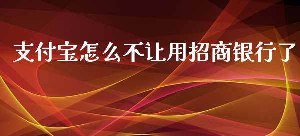 支付宝怎么不让用招商银行了_https://m.fansifence.com_公募基金_第1张