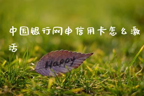 中国银行网申信用卡怎么激活_https://m.fansifence.com_贵金属行情_第1张