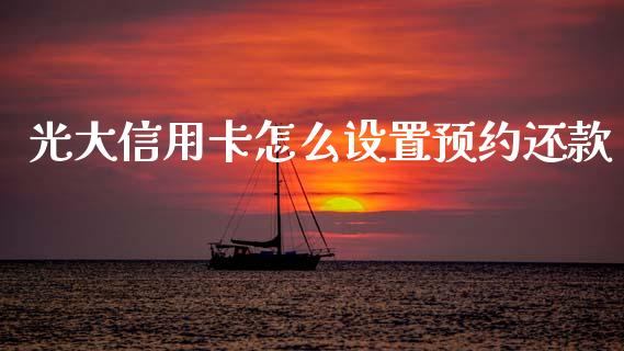 光大信用卡怎么设置预约还款_https://m.fansifence.com_消费金融_第1张