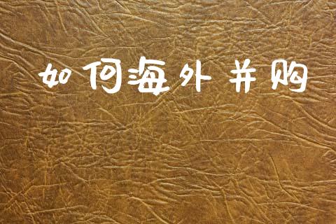 如何海外并购_https://m.fansifence.com_公募基金_第1张