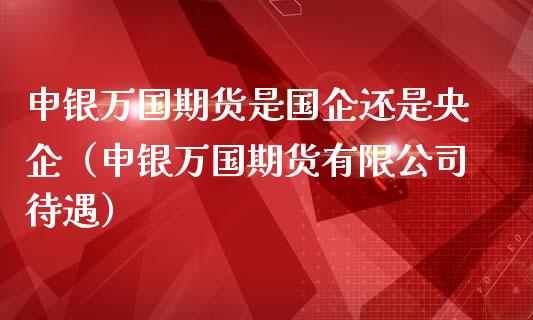 申银万国期货是国企还是央企（申银万国期货有限公司待遇）_https://m.fansifence.com_消费金融_第1张
