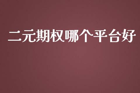 二元期权哪个平台好_https://m.fansifence.com_公募基金_第1张