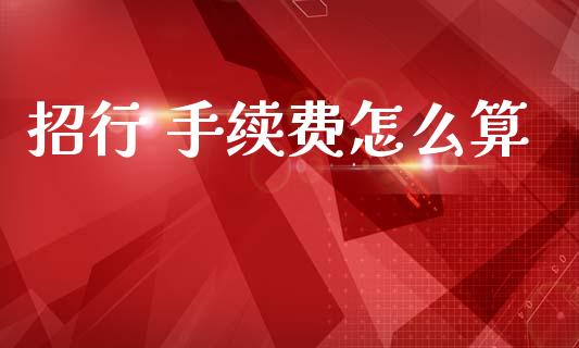招行 手续费怎么算_https://m.fansifence.com_消费金融_第1张