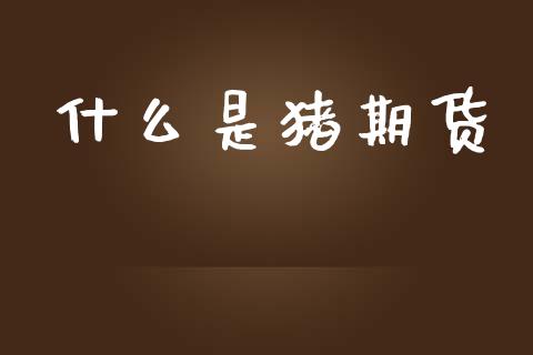什么是猪期货_https://m.fansifence.com_个股行情_第1张