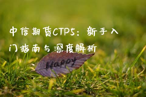 中信期货CTP5：新手入门指南与深度解析_https://m.fansifence.com_消费金融_第1张
