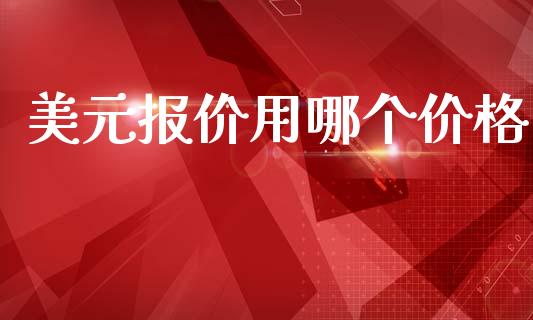 美元报价用哪个价格_https://m.fansifence.com_公募基金_第1张