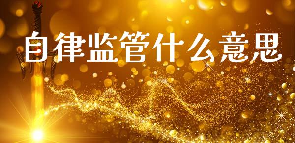 自律监管什么意思_https://m.fansifence.com_消费金融_第1张
