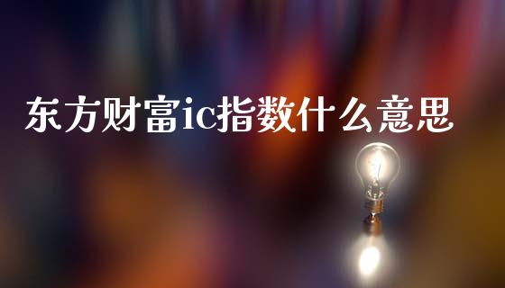 东方财富ic指数什么意思_https://m.fansifence.com_个股行情_第1张