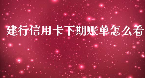 建行信用卡下期账单怎么看_https://m.fansifence.com_贵金属行情_第1张